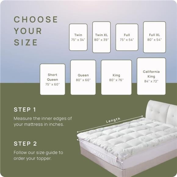 Cooling Mattress Topper - King Size | Plush Pad Mattress Topper for Back Pain - Picture 4 of 7